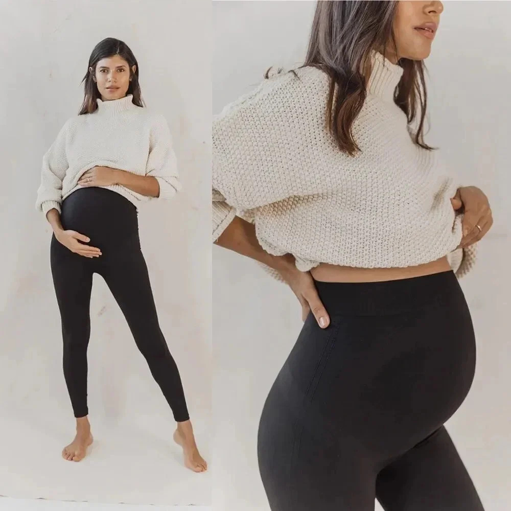 BLANQI Everyday Maternity Leggings Size Large Belly Support Moisture Wicking